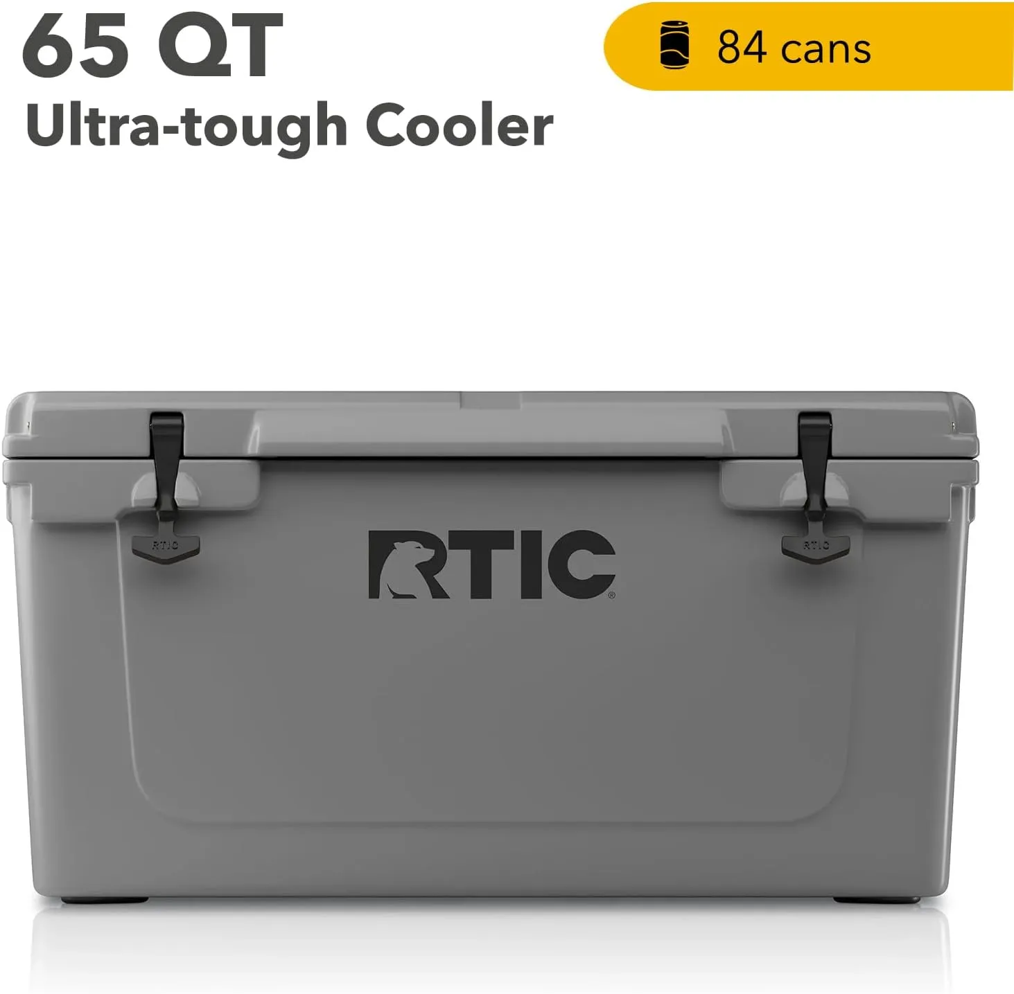 RTIC 65 QT Ultra-Tough Cooler Hard Insulated Portable Ice Chest Box for Beach, Drink, Beverage, Camping, Picnic, Fishing, Boat, Barbecue