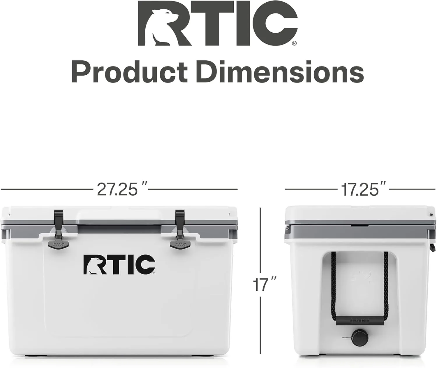 RTIC Ultra-Light 52 Quart Hard Cooler Insulated Portable Ice Chest Box for Beach, Drink, Beverage, Camping, Picnic, Fishing, Boat, Barbecue, 30% Lighter Than Rotomolded Coolers