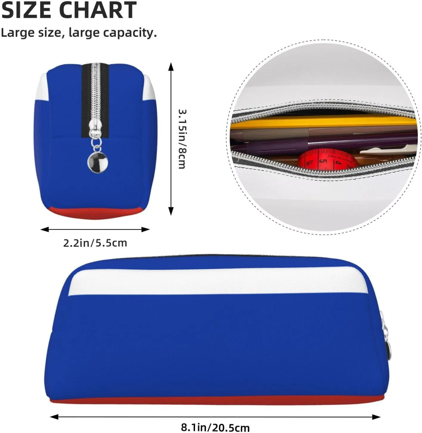 Russian flag Print Versatile Storage Pouch Makeup Bag Travel Office Small Items Organizer Bag