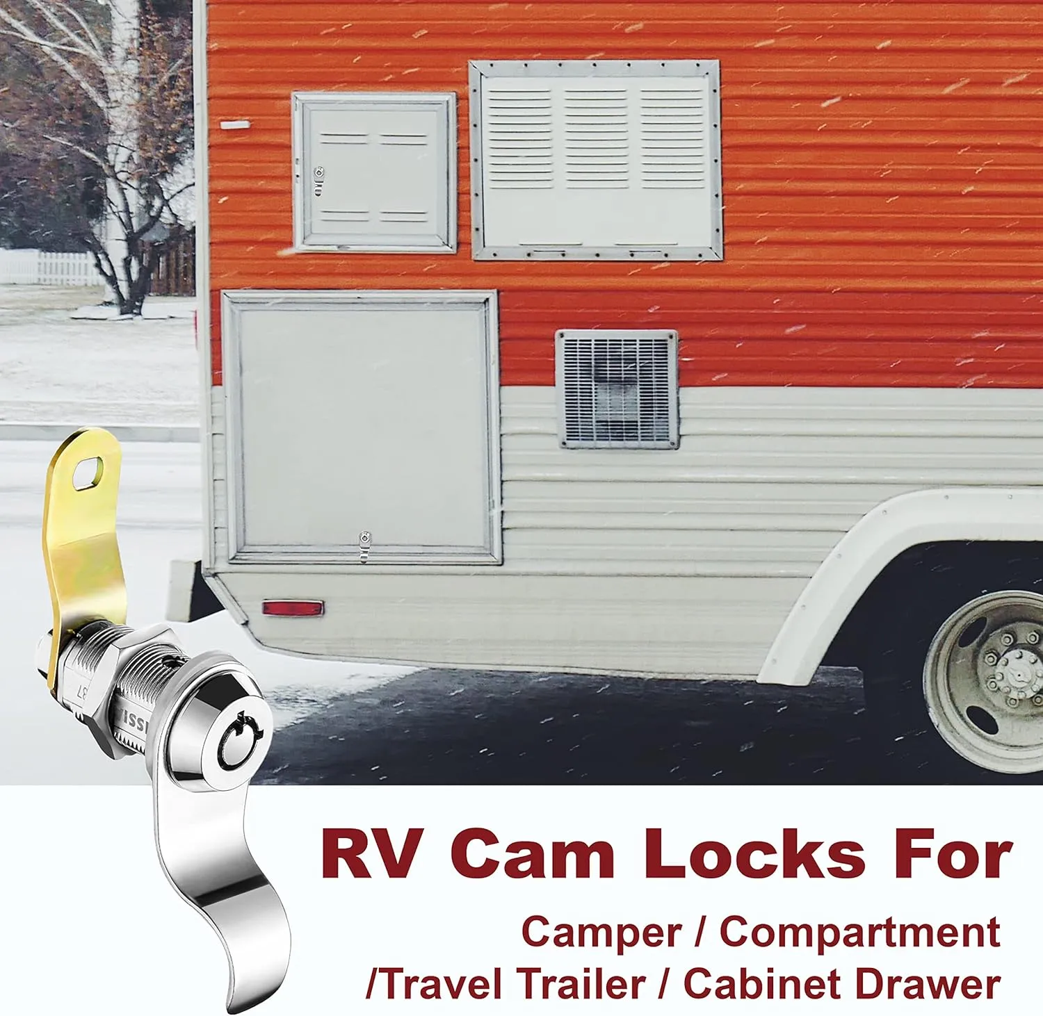 RV Locks for Storage Door 1 1/8 INCH, Camper Storage Locks for Travel Trailer Compartment Cabinet Drawer with Keys 1 1/8", Pack of 3 Locks with 6 Keyed Alike with Manual
