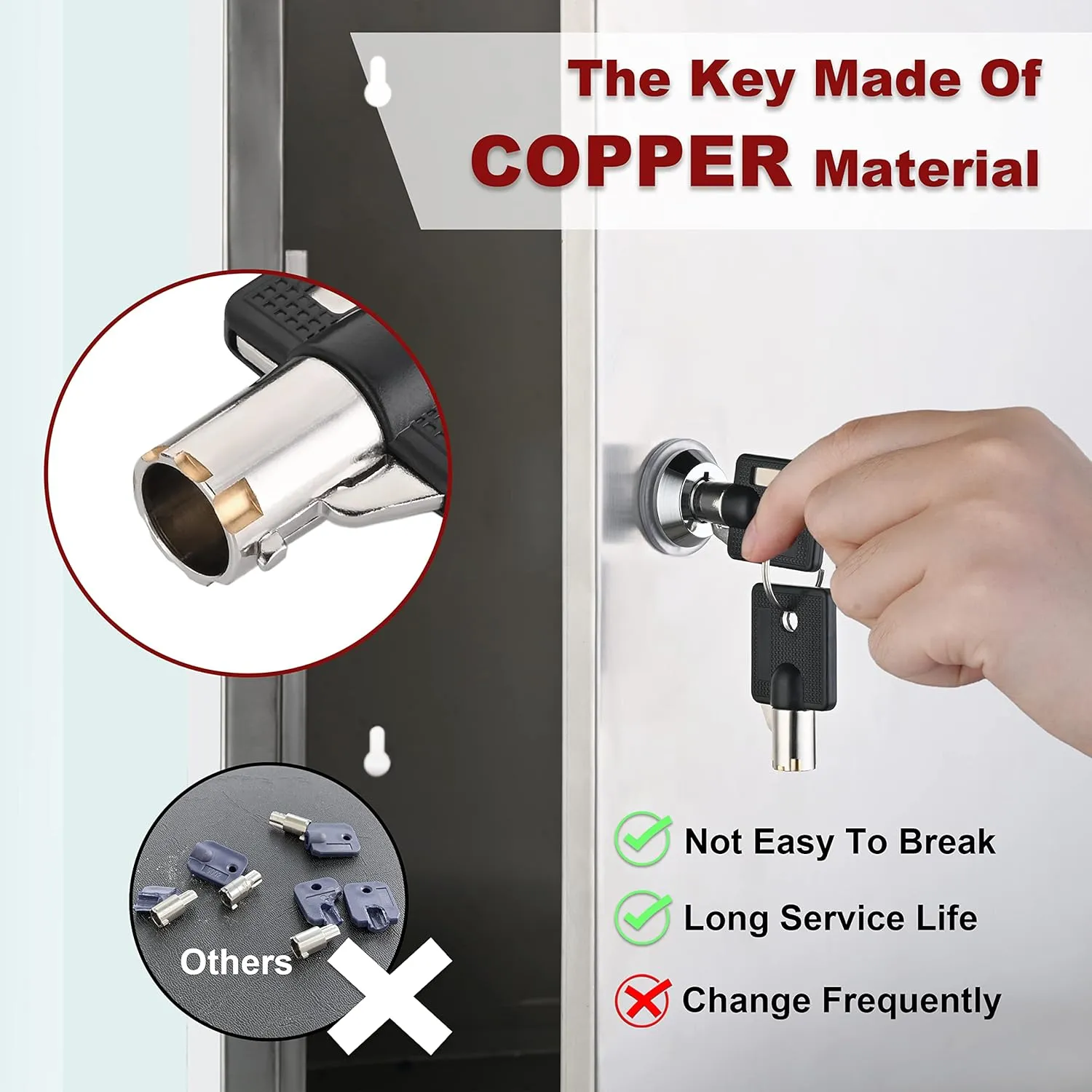 RV Locks for Storage Door 1 1/8 INCH, Camper Storage Locks for Travel Trailer Compartment Cabinet Drawer with Keys 1 1/8", Pack of 3 Locks with 6 Keyed Alike with Manual