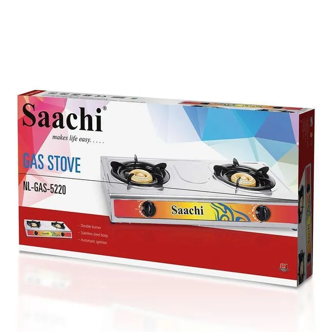 Saachi Double Burner Gas Stove NL-GAS-5220-ST With Automatic Ignition