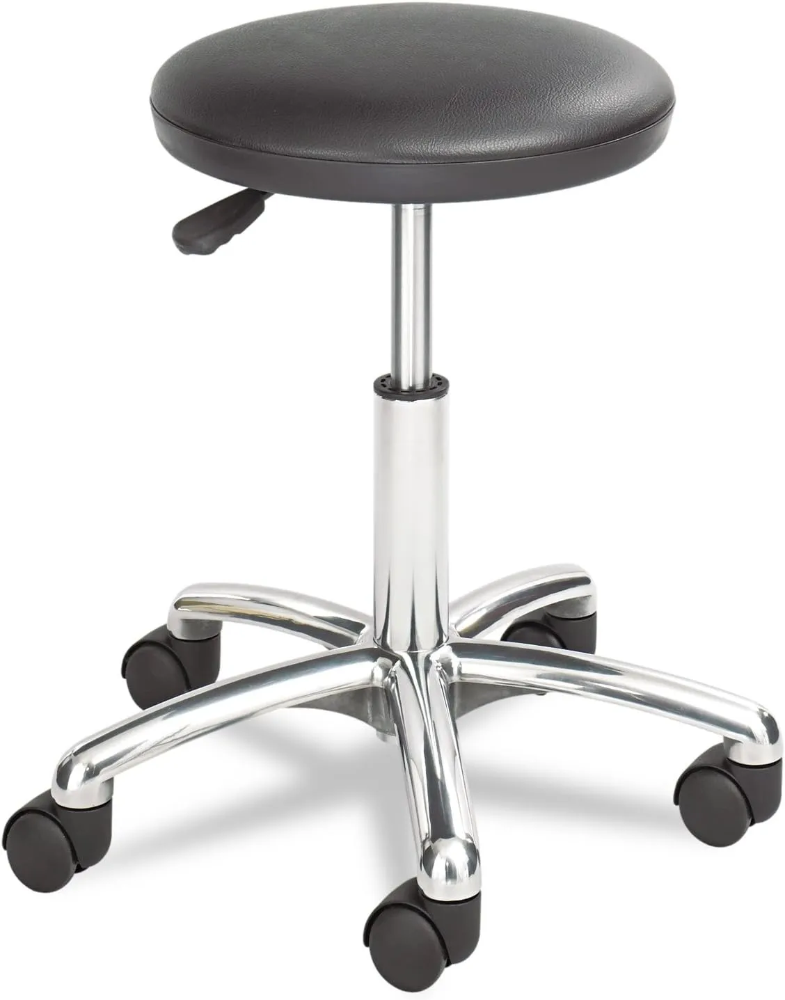 Safco Products 3434BL Adjustable Rolling Mobile Economy Lab Stool, Home, Office, Dr Offices and More, Black