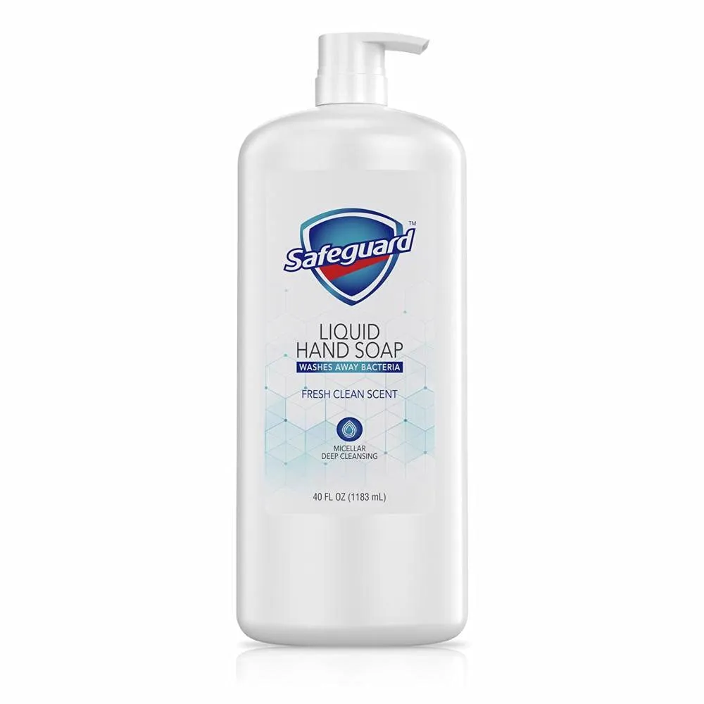 Safeguard Liquid Hand Soap Fresh Clean Scent Micellar Deep Cleansing, 40 Fl Oz (Pack of 1)