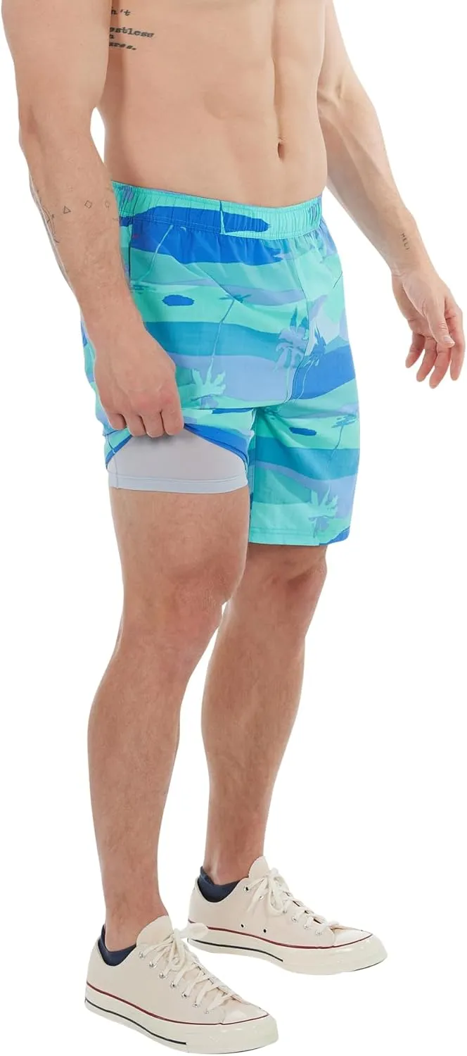 Saxx Men's Underwear - Go Coastal 2N1 Volley 7" with Built-in Pouch Support - Shorts for Men, Spring
