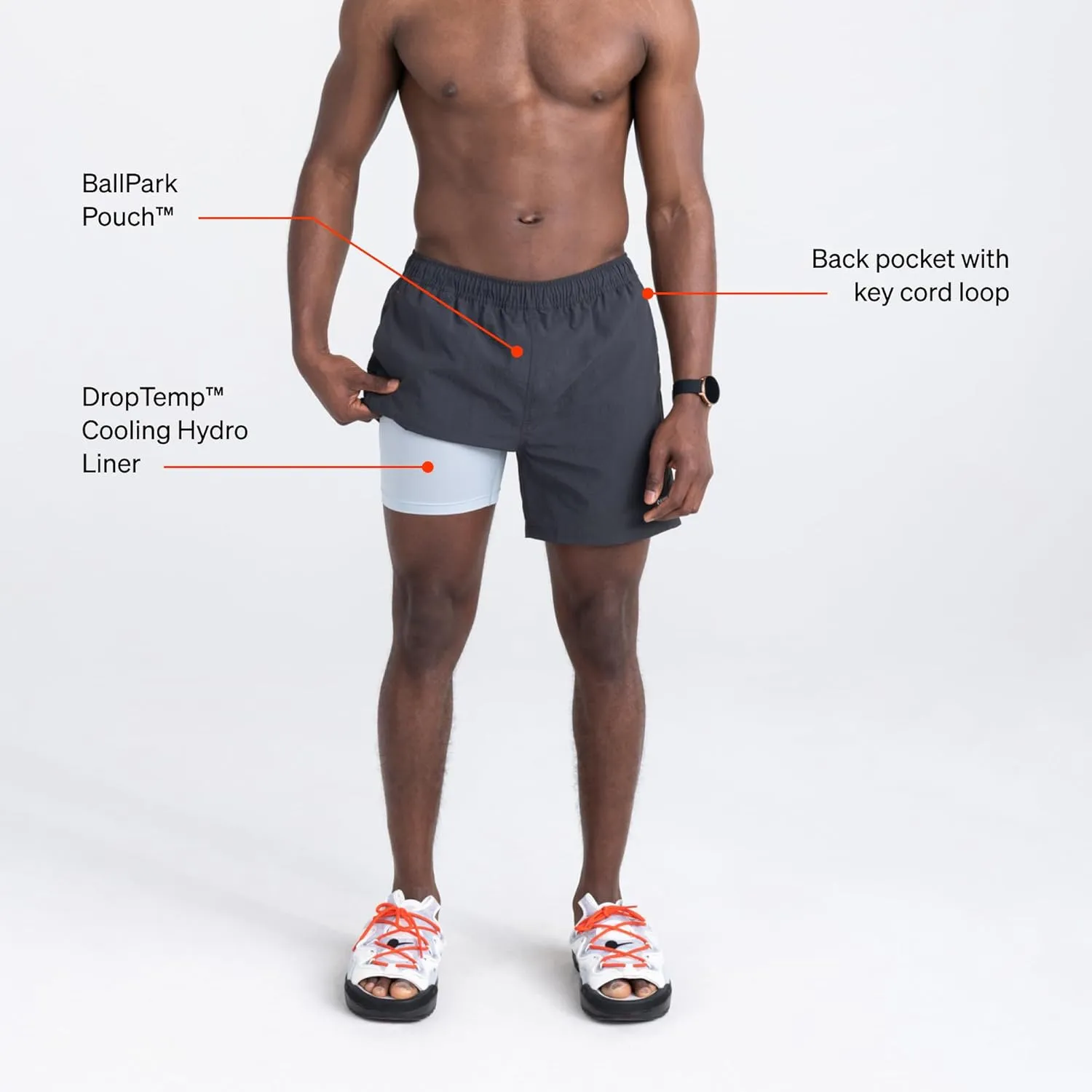 Saxx Men's Underwear - Go Coastal 2N1 Volley 7" with Built-in Pouch Support - Shorts for Men