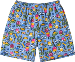 SAXX Underwear Co. Men's Go Coastal 2N1 Volley 7", Pickleball Paradise-Blue, X-Large