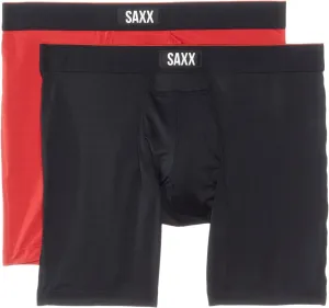 SAXX Underwear Co. Men's Underwear with Pouch Multi Sport Mesh Boxer Brief Fly 2Pk