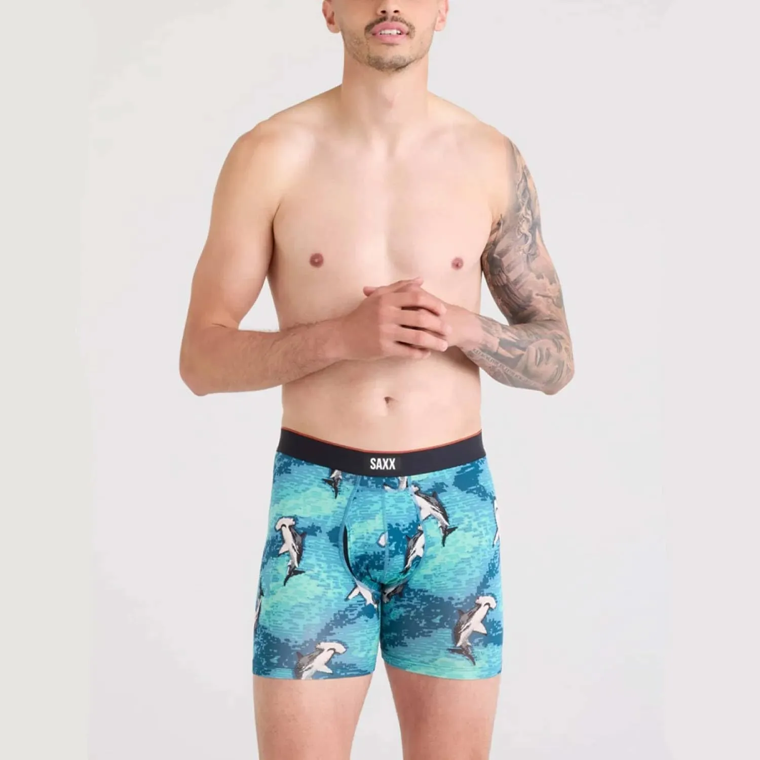 SAXX Underwear Co. Men's Underwear with Pouch Multi Sport Mesh Boxer Brief Fly