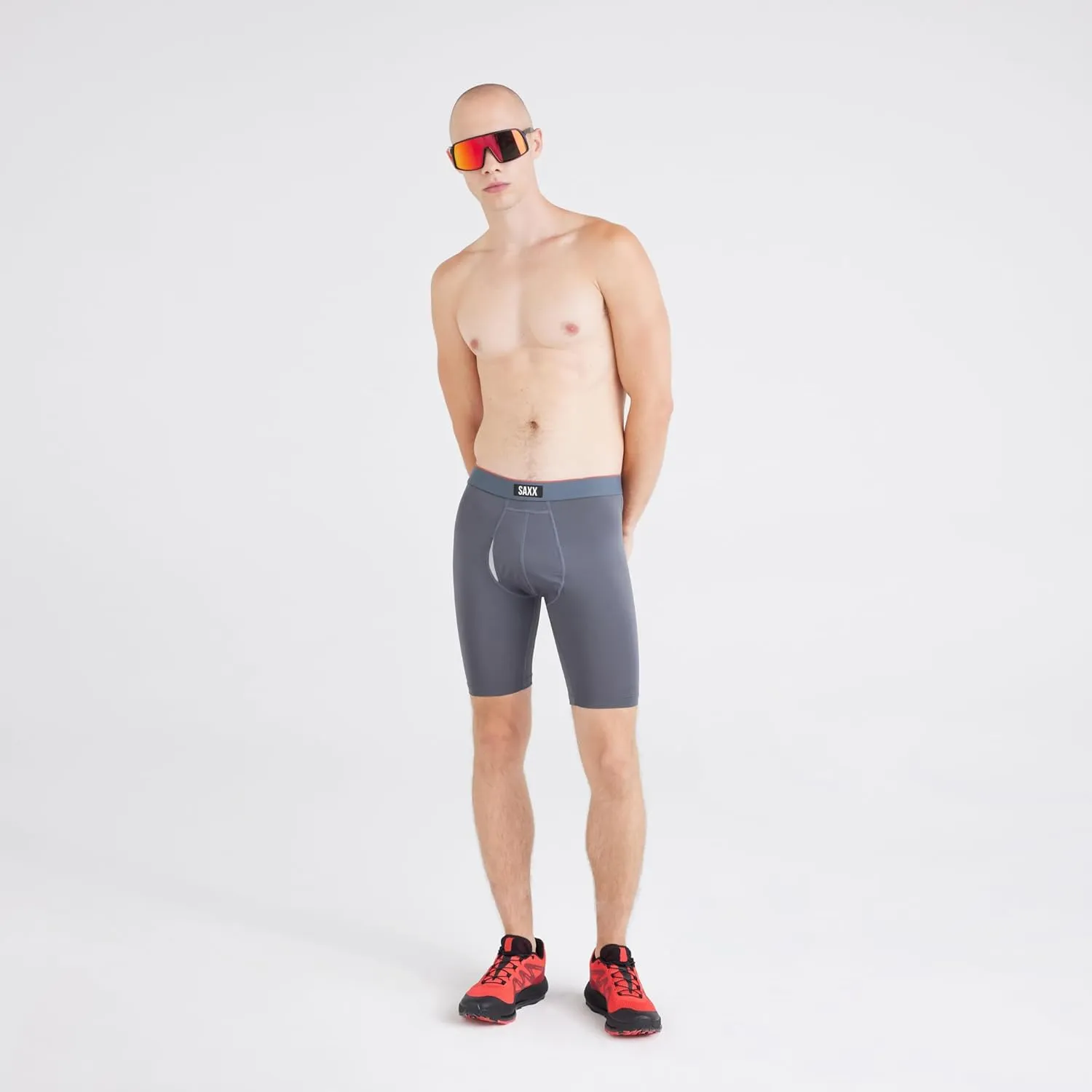 SAXX Underwear Co. Men's Underwear with Pouch Multi Sport Mesh Long Boxer Brief Fly