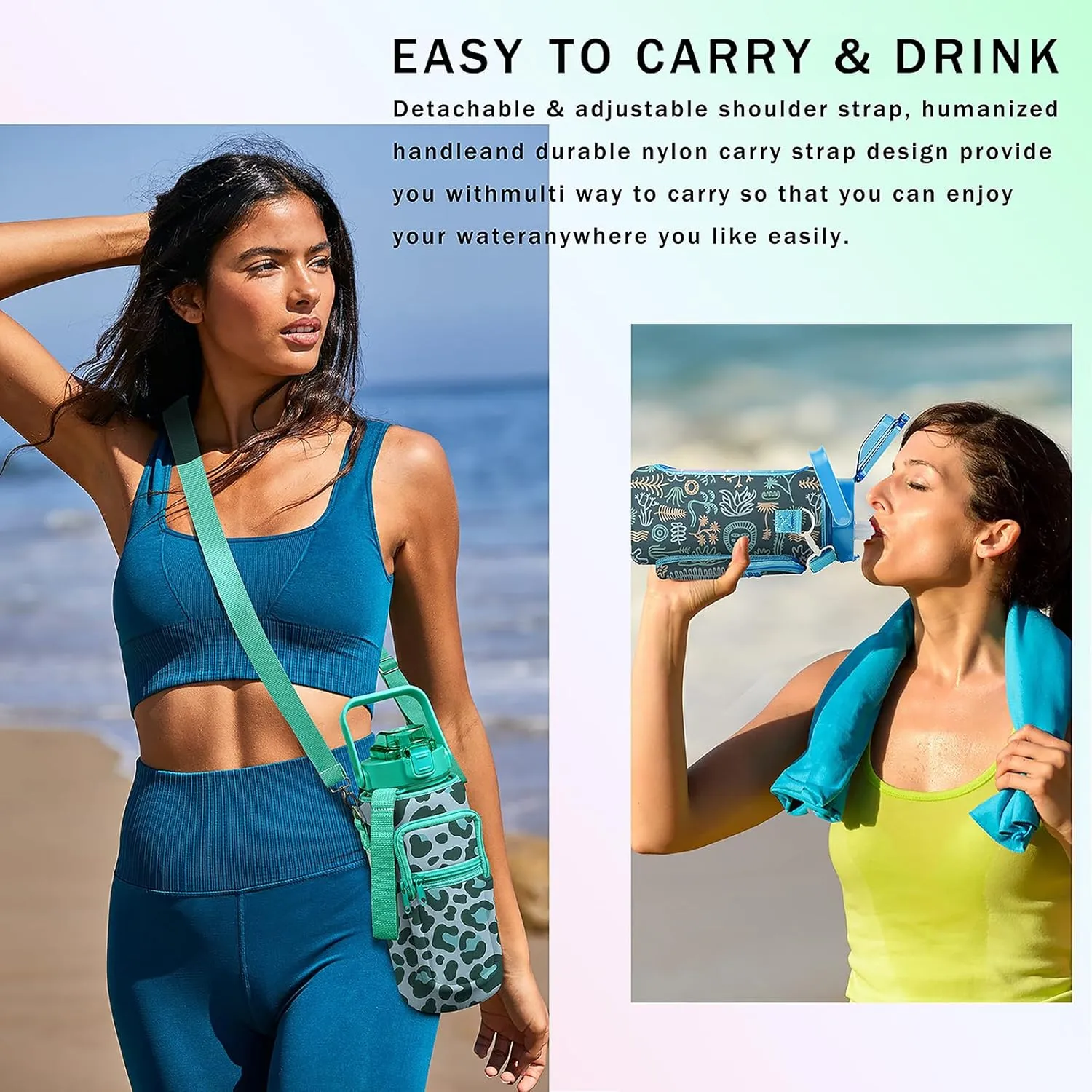 Sea Turtle Gifts for Women, Sea Turtle Water Bottle Half Gallon Water Bottle with Time Marker, Sports Gym Water Bottles for Women BPA Free Half Gallon Water Jugs Motivational Water Bottles 64 oz