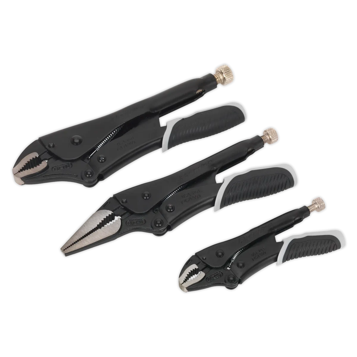 Sealey Premier Black Quick Release Locking Pliers Set 3pc