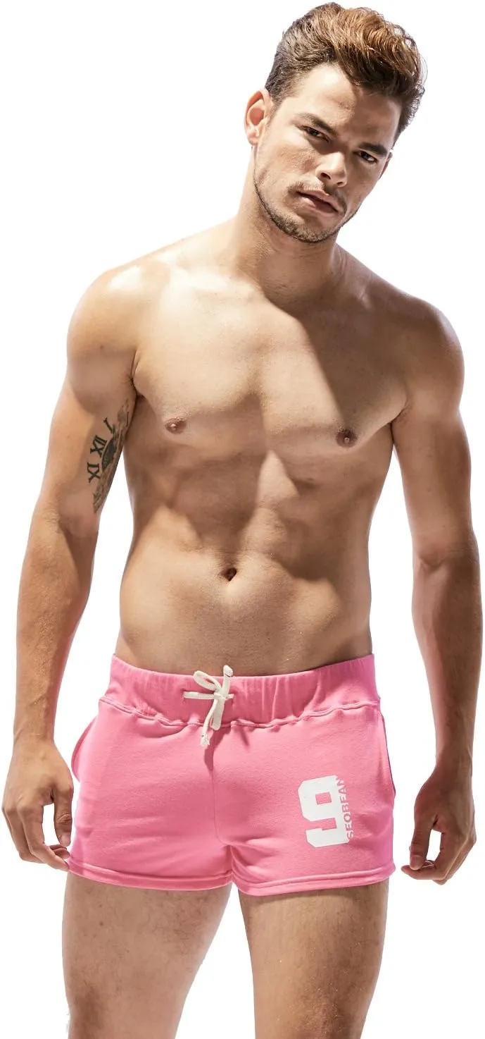 SEOBEAN Mens Low Rise Sports Soft Running Training Short Pants