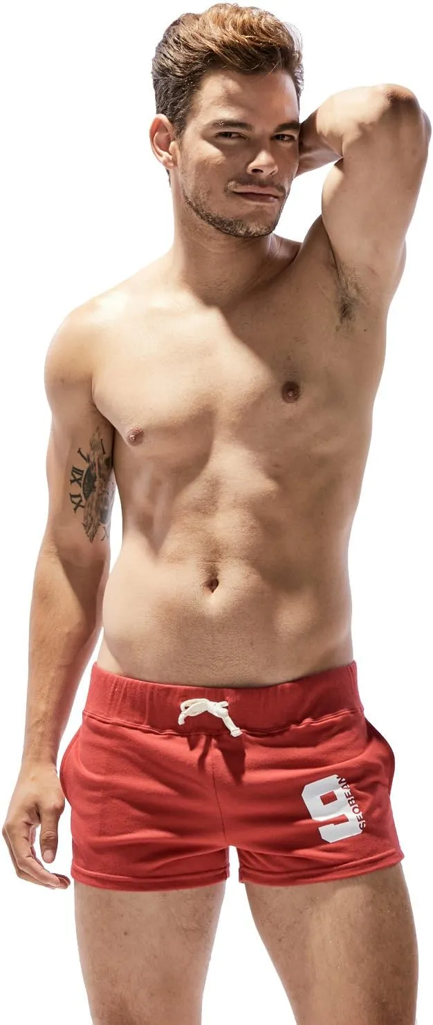 SEOBEAN Mens Low Rise Sports Soft Running Training Short Pants