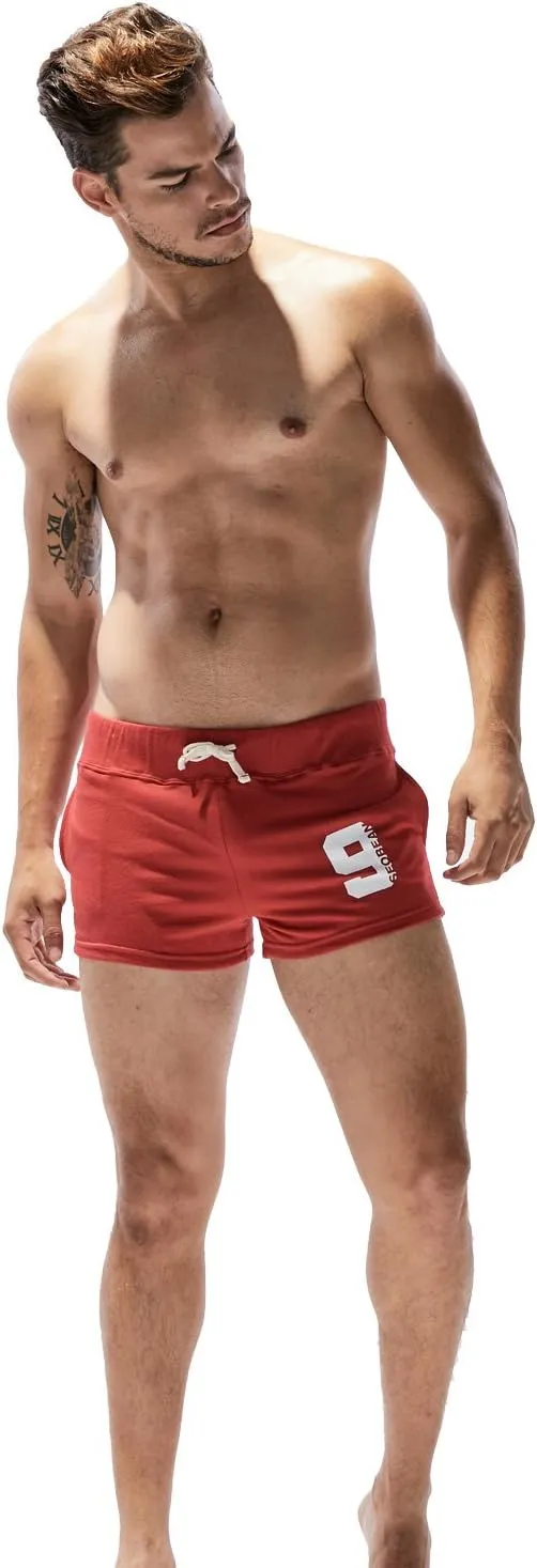 SEOBEAN Mens Low Rise Sports Soft Running Training Short Pants