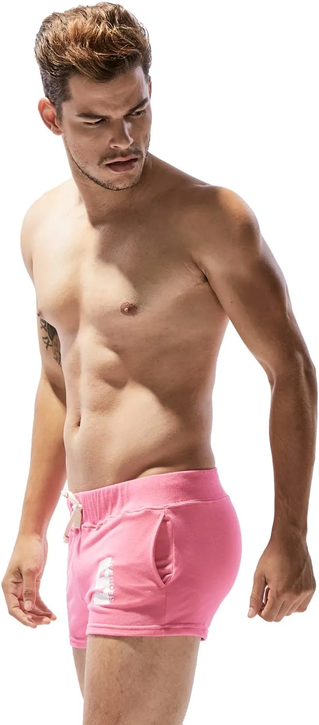 SEOBEAN Mens Low Rise Sports Soft Running Training Short Pants