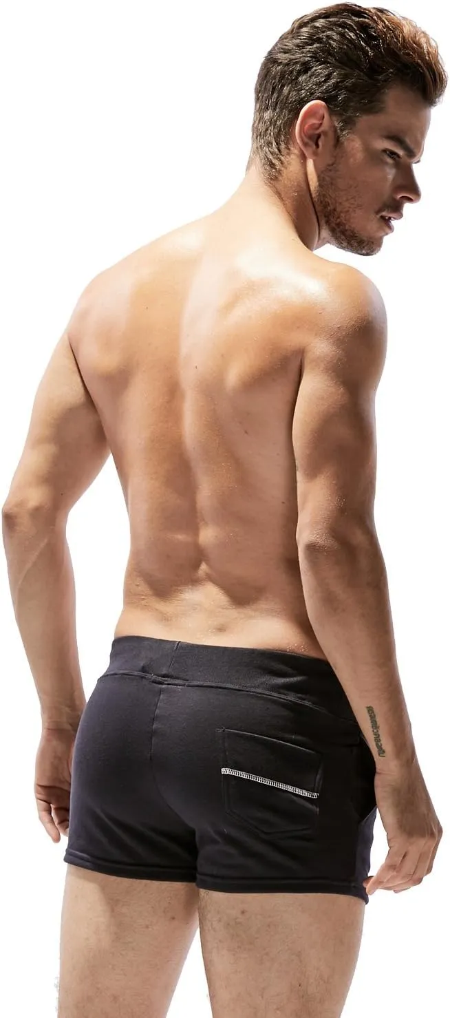 SEOBEAN Mens Low Rise Sports Soft Running Training Short Pants