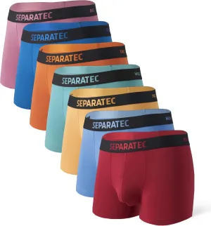 Separatec Dual Pouch Mens Underwear Breathable Cooling Rayon Made from Bamboo Underwear Men, Boxer Briefs and Trunks 7 Pack