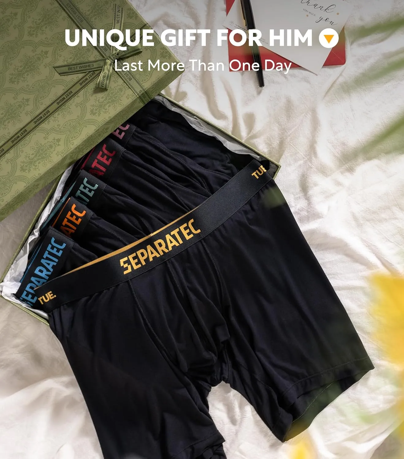 Separatec Dual Pouch Mens Underwear Breathable Cooling Rayon Made from Bamboo Underwear Men, Boxer Briefs and Trunks 7 Pack
