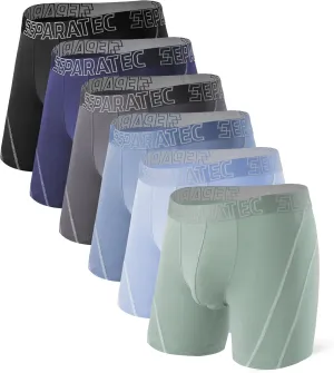 Separatec Dual Pouch Underwear for Men Moisture Wicking Breathable and Soft Men's Underwear Boxer Briefs with Fly 3 or 6 Pack