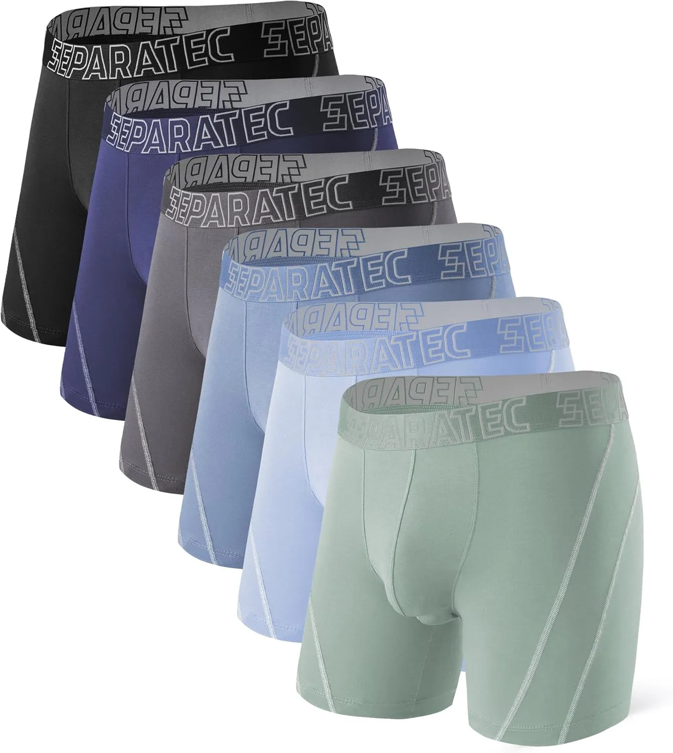 Separatec Dual Pouch Underwear for Men Moisture Wicking Breathable and Soft Men's Underwear Boxer Briefs with Fly 3 or 6 Pack