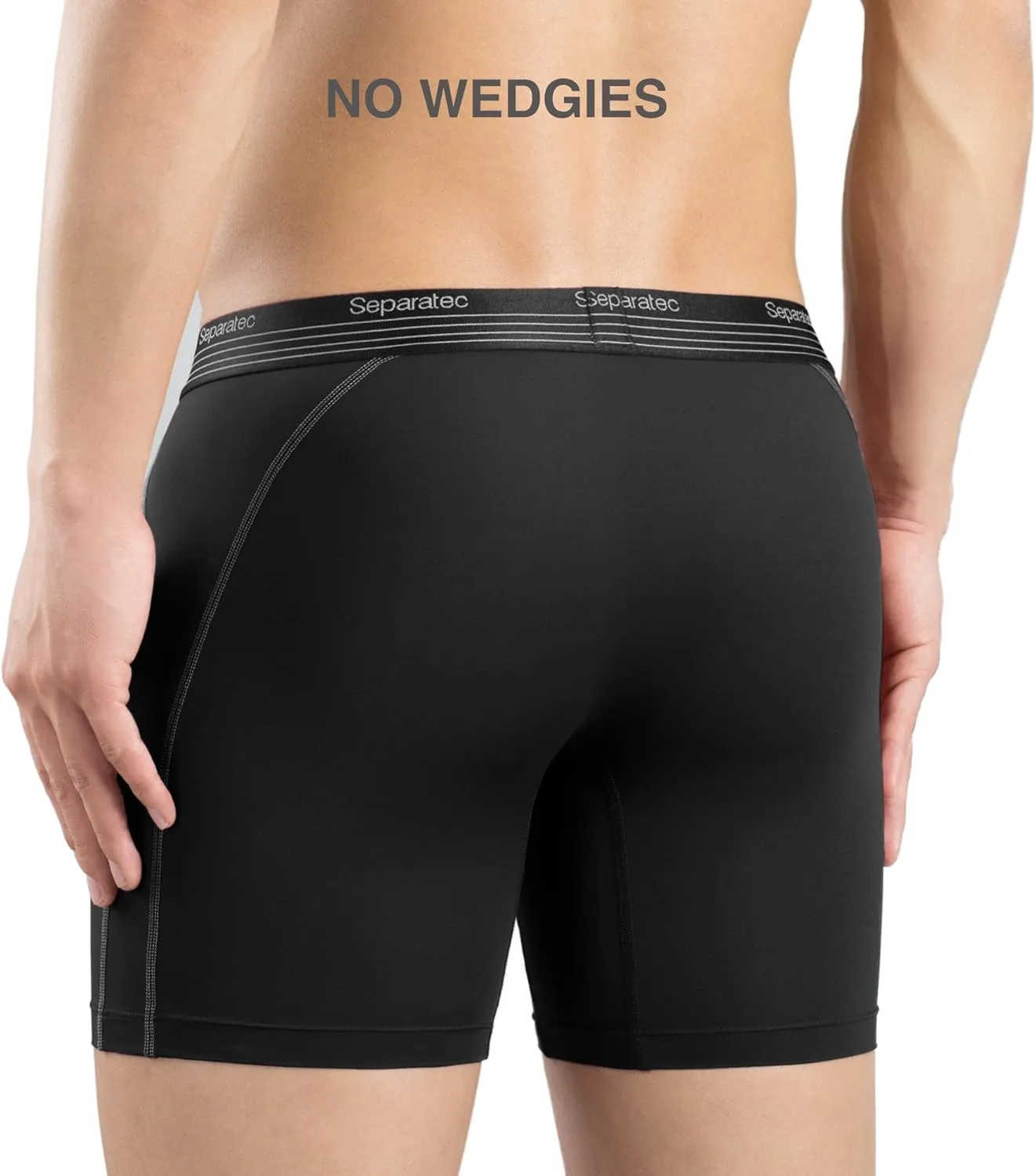 Separatec Mens Underwear with Pouch for balls Anti Chafing Underwear Men Athletic Sport Performance Long Boxer Briefs 3 Pack