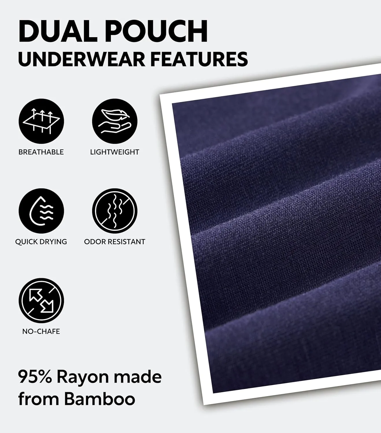 Separatec Mens Underwear with Pouch Moisture Wicking Rayon Made From Bamboo Underwear Men Breathable Boxer Briefs 3 or 6 Pack