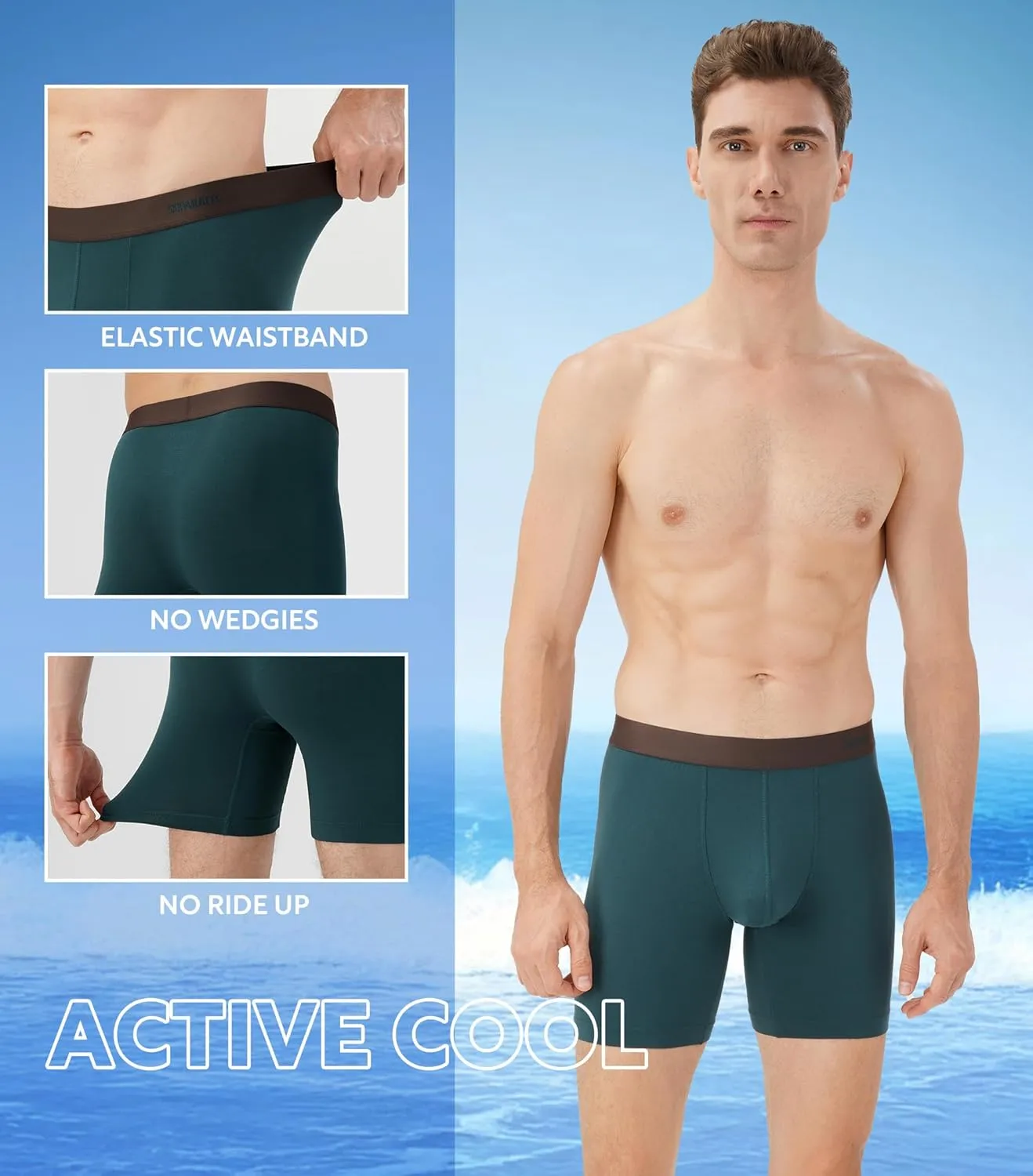 Separatec Mens Underwear with Pouch Moisture Wicking Rayon Made From Bamboo Underwear Men Breathable Boxer Briefs 3 or 6 Pack