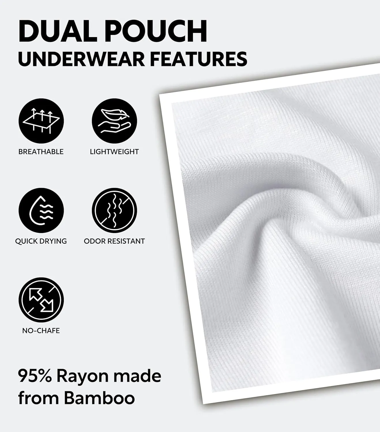 Separatec Mens Underwear with Pouch Moisture Wicking Rayon Made From Bamboo Underwear Men Breathable Boxer Briefs 3 or 6 Pack
