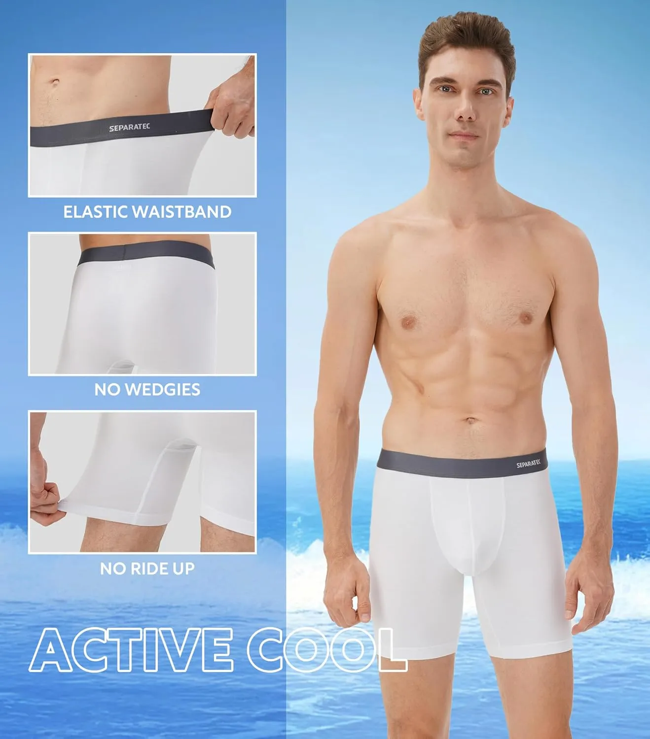 Separatec Mens Underwear with Pouch Moisture Wicking Rayon Made From Bamboo Underwear Men Breathable Boxer Briefs 3 or 6 Pack