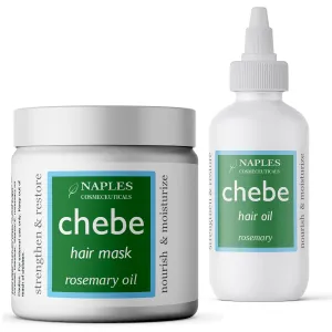 Set of 4 oz Chebe Oil and 4 oz Chebe Butter for Hair Growth Thickening Prevent Hair Loss Reduce Breakage and Split Ends Serum to Moisturize Dry Hair with Rosemary Oil Chebe Powder Extract Made in USA