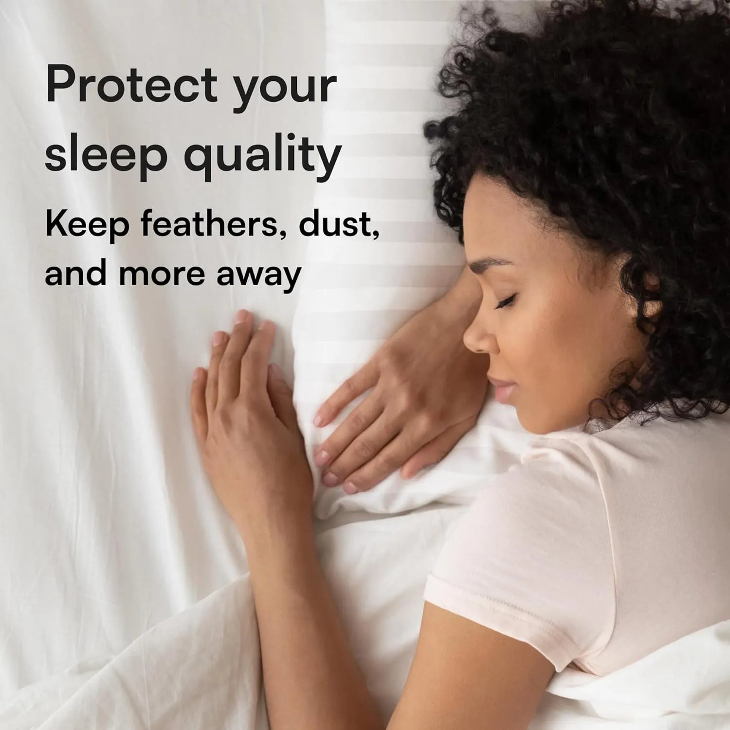 Set of 4 Pillow Protectors with Zipper Standard Size - 100% Resistant to Stains, Dust & Dirt - Washable Covers for Increased Pillow Lifespan