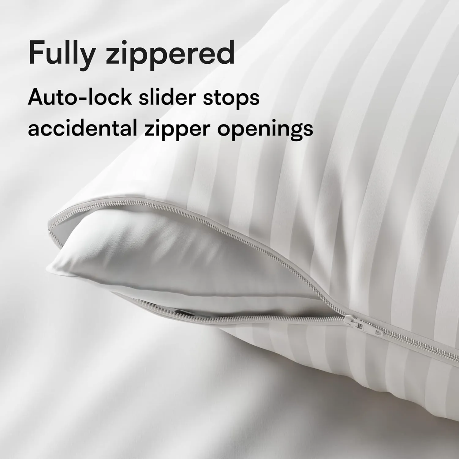 Set of 4 Pillow Protectors with Zipper Standard Size - 100% Resistant to Stains, Dust & Dirt - Washable Covers for Increased Pillow Lifespan
