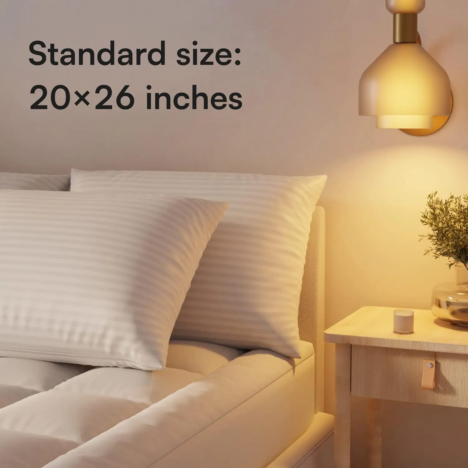 Set of 4 Pillow Protectors with Zipper Standard Size - 100% Resistant to Stains, Dust & Dirt - Washable Covers for Increased Pillow Lifespan