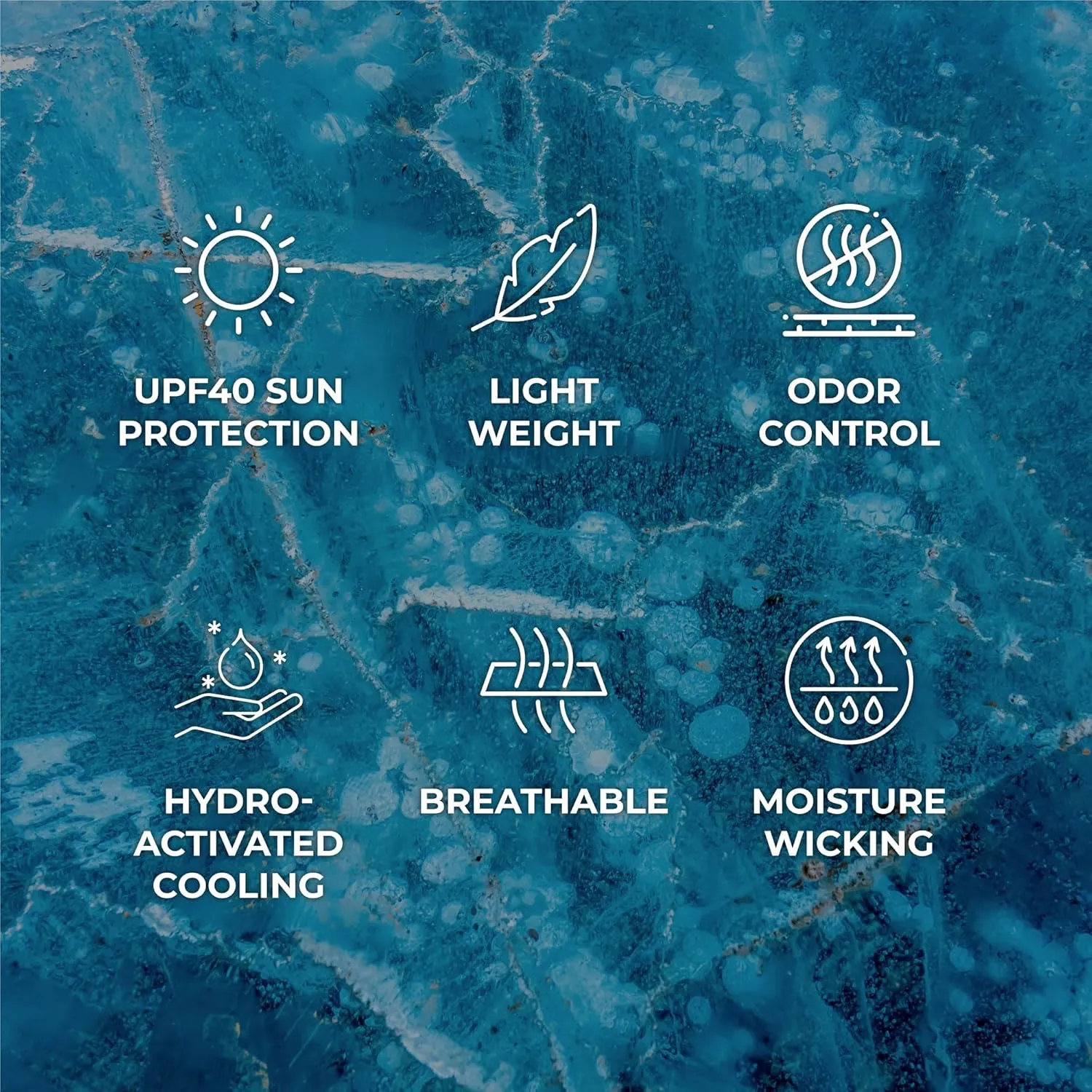 SHAKEitCOOL Original Cooling Towel – Be Cool in Style - Heat Relief, Soft, Lightweight, Sun Protection, Easy Clean - Perfect for Biking, Running, Yoga, Gym, Gardening - Blue Fractal