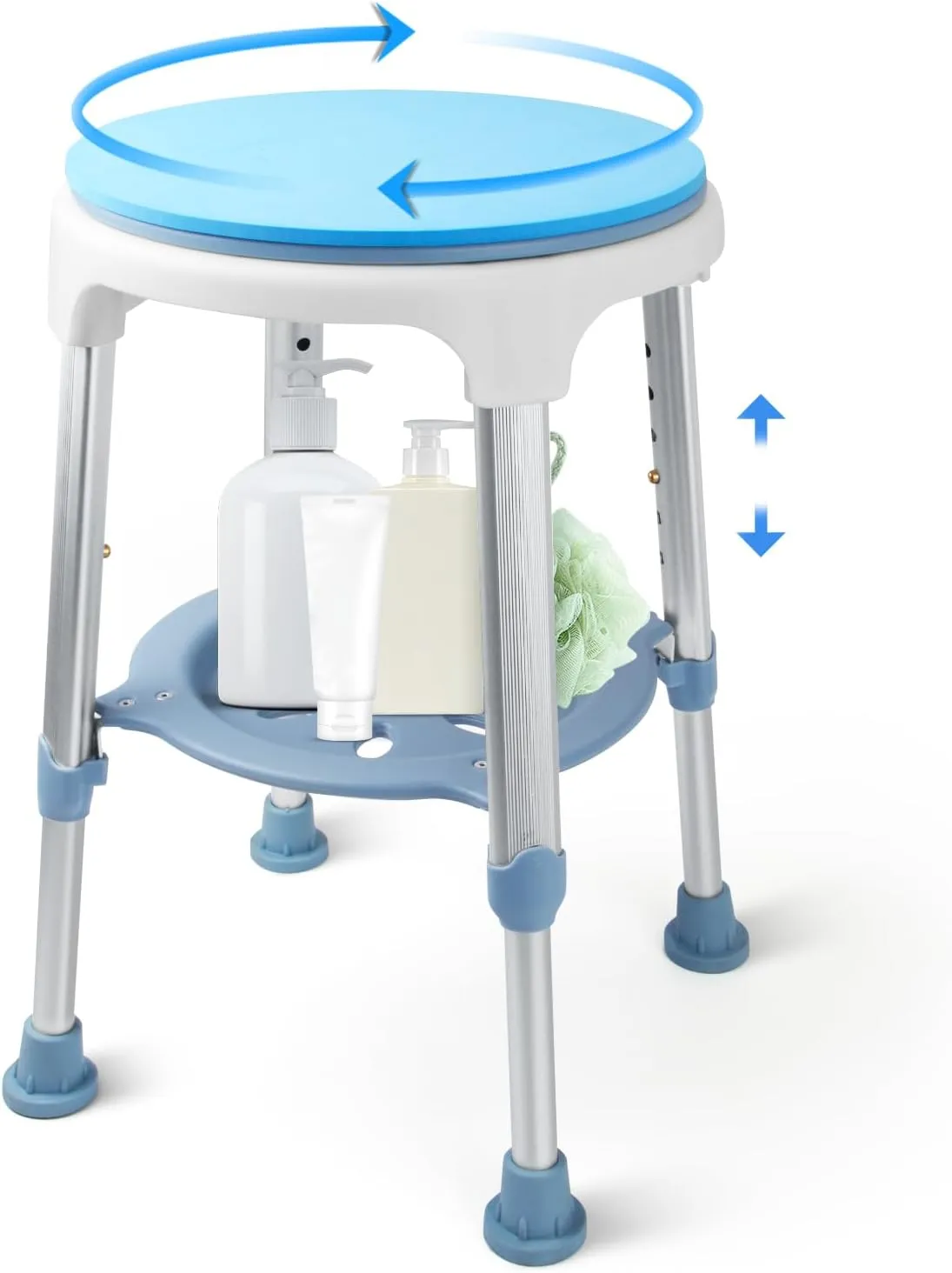 Shower Stool for Inside Shower,Adjustable Shower Chair for Inside Tub with Anti Slip Bath Seat, Small Shower Chair for Elderly and Disabled, Shower Seats for Adults 350 lbs
