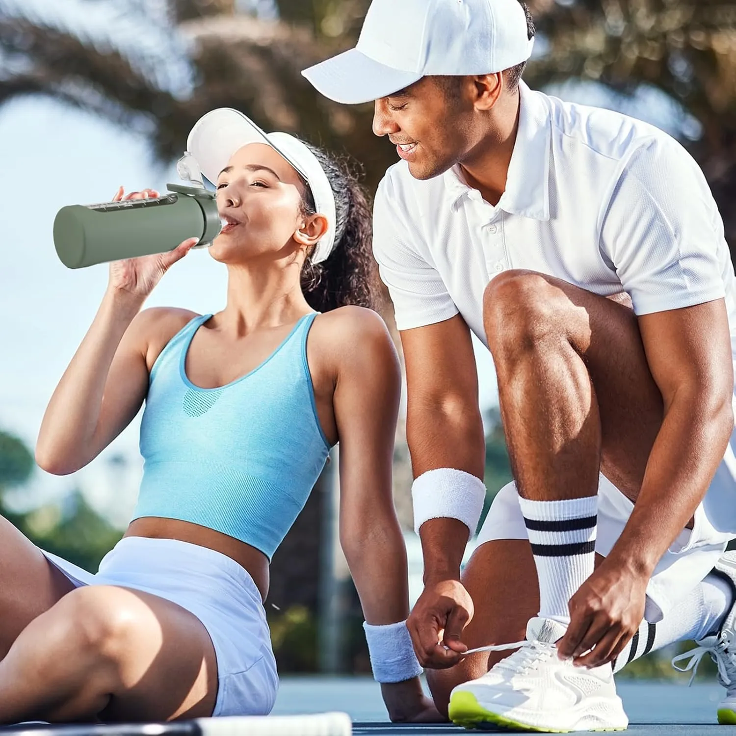 SIEROZUR 32 oz Glass Water Bottle with Straw and Handle, Leakproof Motivational Sports Glass Bottle with Time Marker, Water Jug with Silicone Sleeve for Gym, Travel, Workout, Olive
