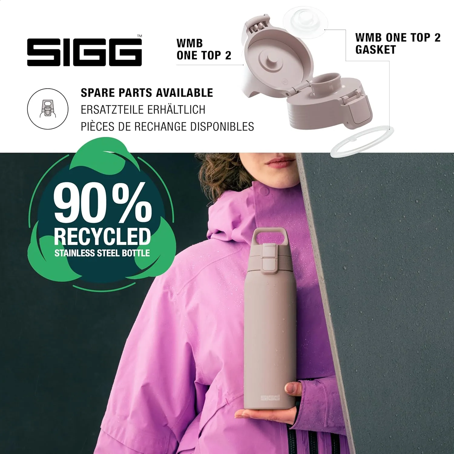 SIGG - Shield Therm- Stainless Steel Insulated Water Bottle - Carbonated Drinks, Leakproof, BPA Free, Recycled, 25, 34Oz