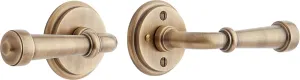 Signature Hardware 479168 Esmond Right Handed Solid Brass Privacy Door Lever Set with 2-3/8" Backset - Antique Brass