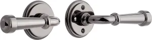 Signature Hardware 479172 Esmond Right Handed Solid Brass Privacy Door Lever Set with 2-3/4" Backset - Black Nickel