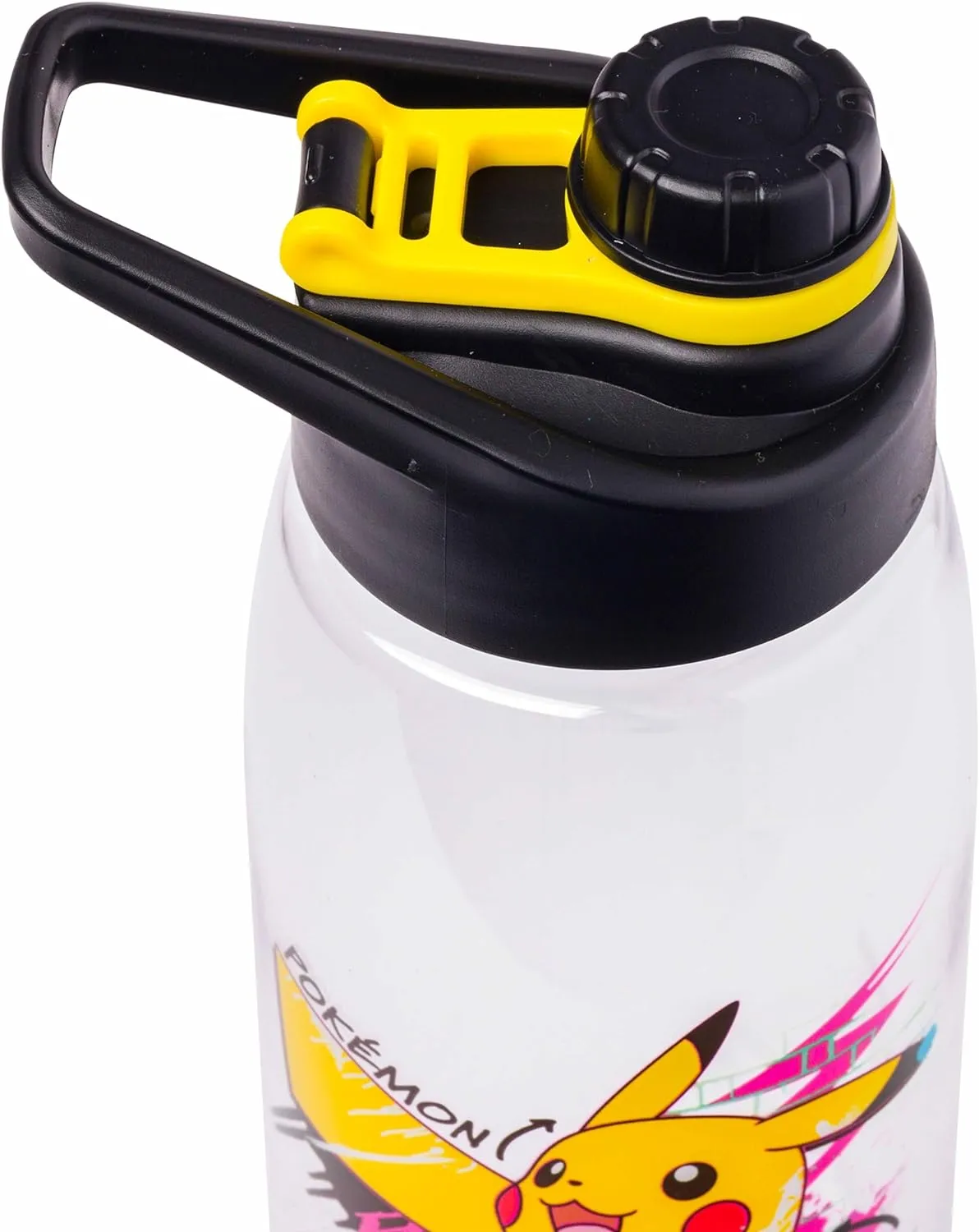 Silver Buffalo Pokémon Skate Graffiti Electrifying Pikachu Water Bottle with Screw-On Lid, 28 Ounces