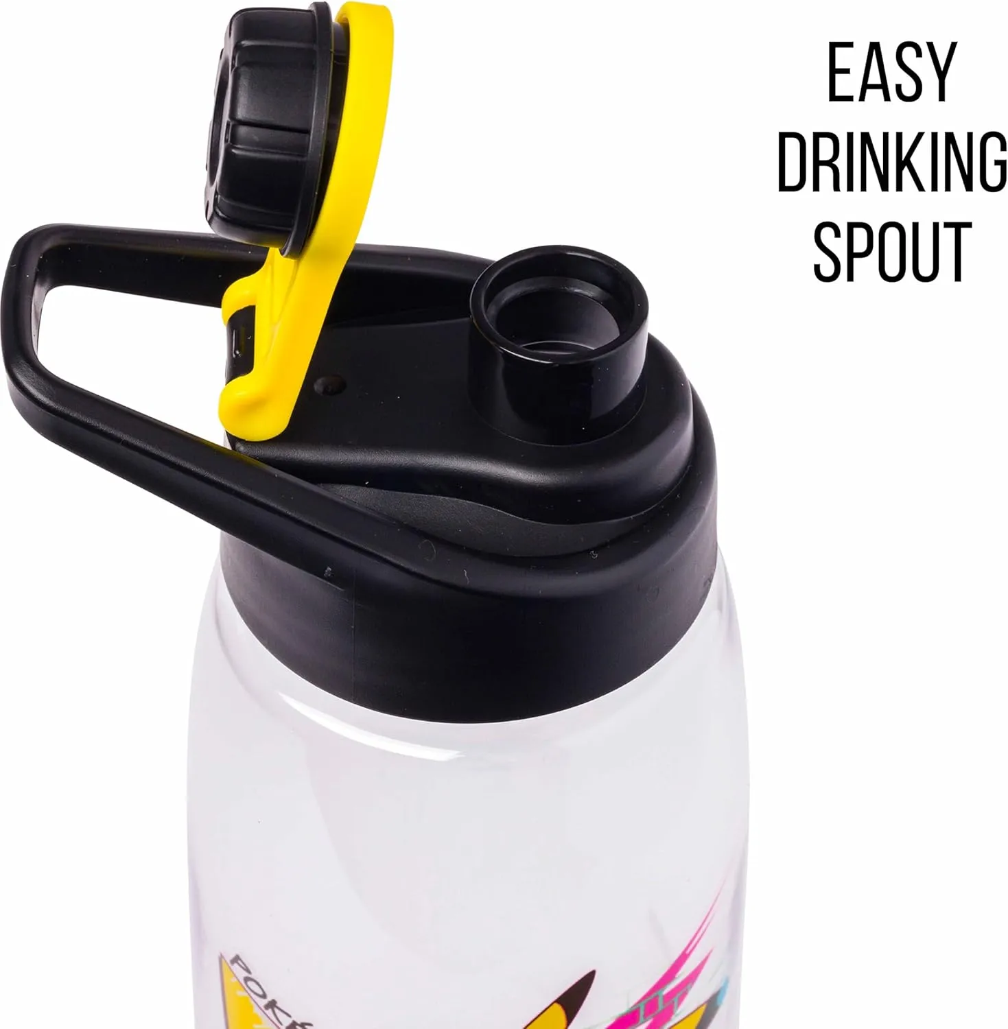 Silver Buffalo Pokémon Skate Graffiti Electrifying Pikachu Water Bottle with Screw-On Lid, 28 Ounces