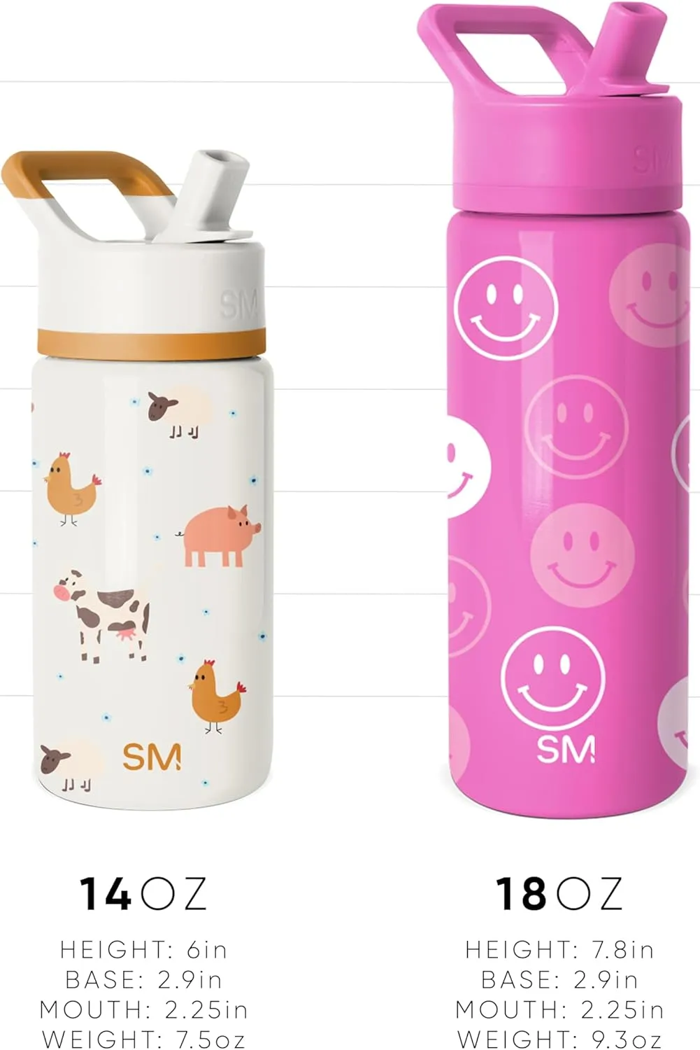 Simple Modern Kids Summit Water Bottle with Straw Lid | 18oz Stainless Steel Cup Insulated Tumbler for Toddlers, School | Chloe Floral