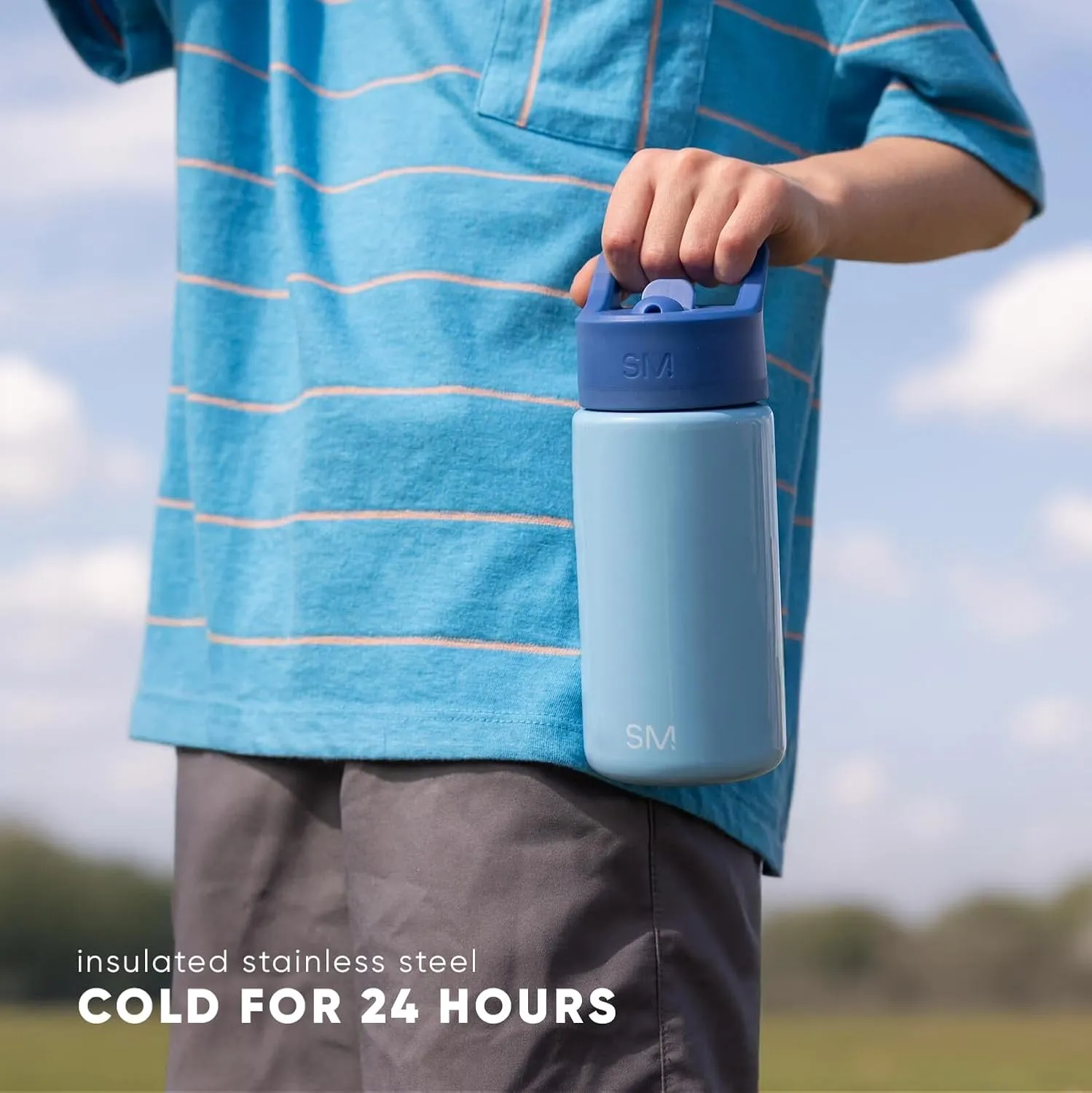 Simple Modern Kids Summit Water Bottle with Straw Lid | 18oz Stainless Steel Cup Insulated Tumbler for Toddlers, School | Chloe Floral