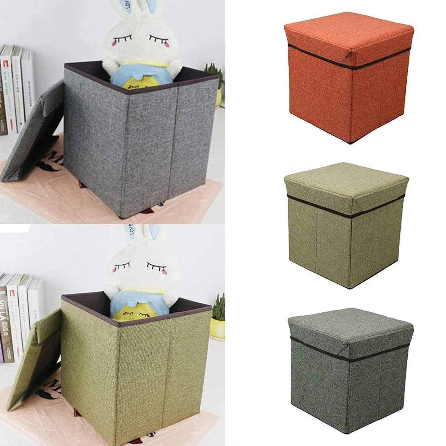 Sitting Clothes, Foldable Books, and Shape Living Cushion Special deal Cube with Price-busting Storage Room Box. (Mix Bins with 4986 Seat. Toys Storage Stool Color) Organizer Multipurpose