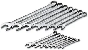 SK Professional Tools 86255 15-Piece 12-Point Fractional Regular Long Combination Wrench Set - SuperKrome Finish, Set of 15 Chrome Wrenches Made in USA