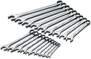 SK Tools USA 19 Piece, Regular, 12 Point, Metric SuperKrome® Combination Wrench Set: 6MM - 24MM | 86224