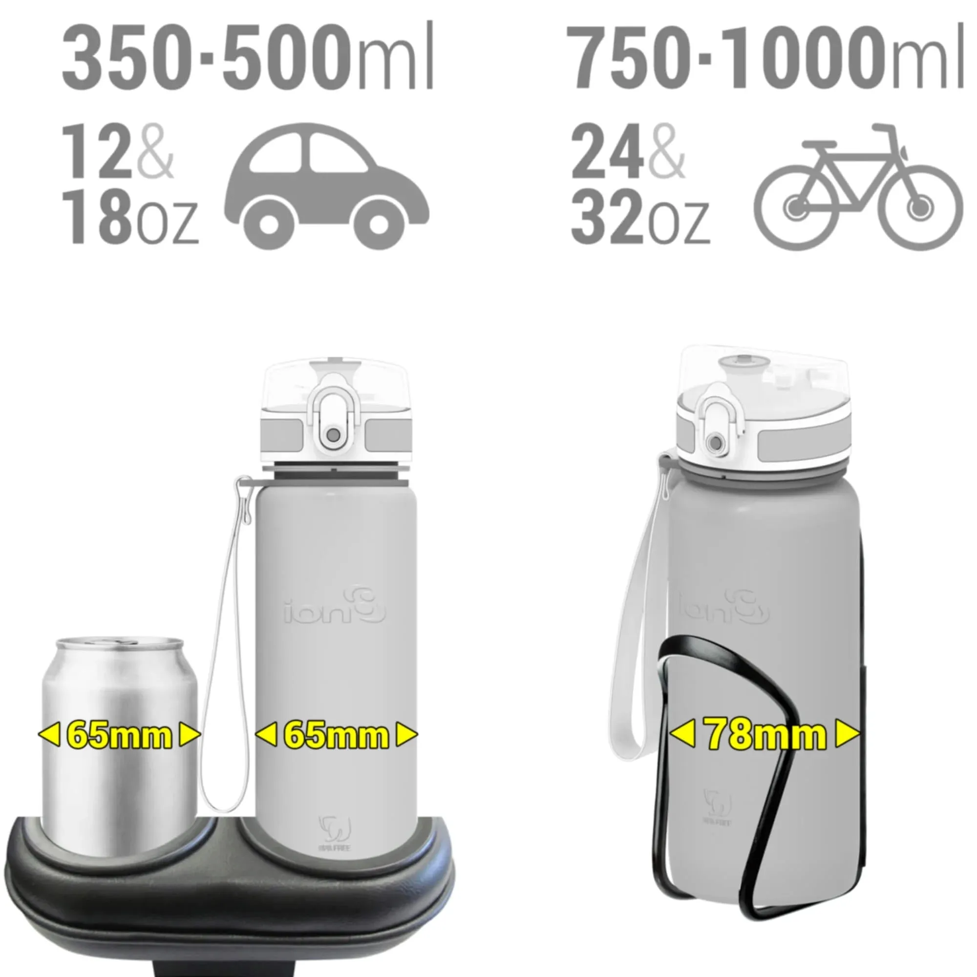 Slim Leak Proof BPA Free Water Bottle, 18 Oz, Eco