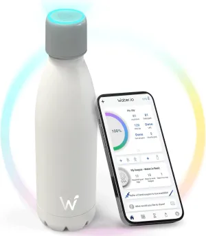 Smart Water Bottle - Hit Your Hydration Goals, Track Water Intake with Color Changing LED Reminder & Bluetooth Free App. Insulated Stainless Steel, BPA-Free 25oz.