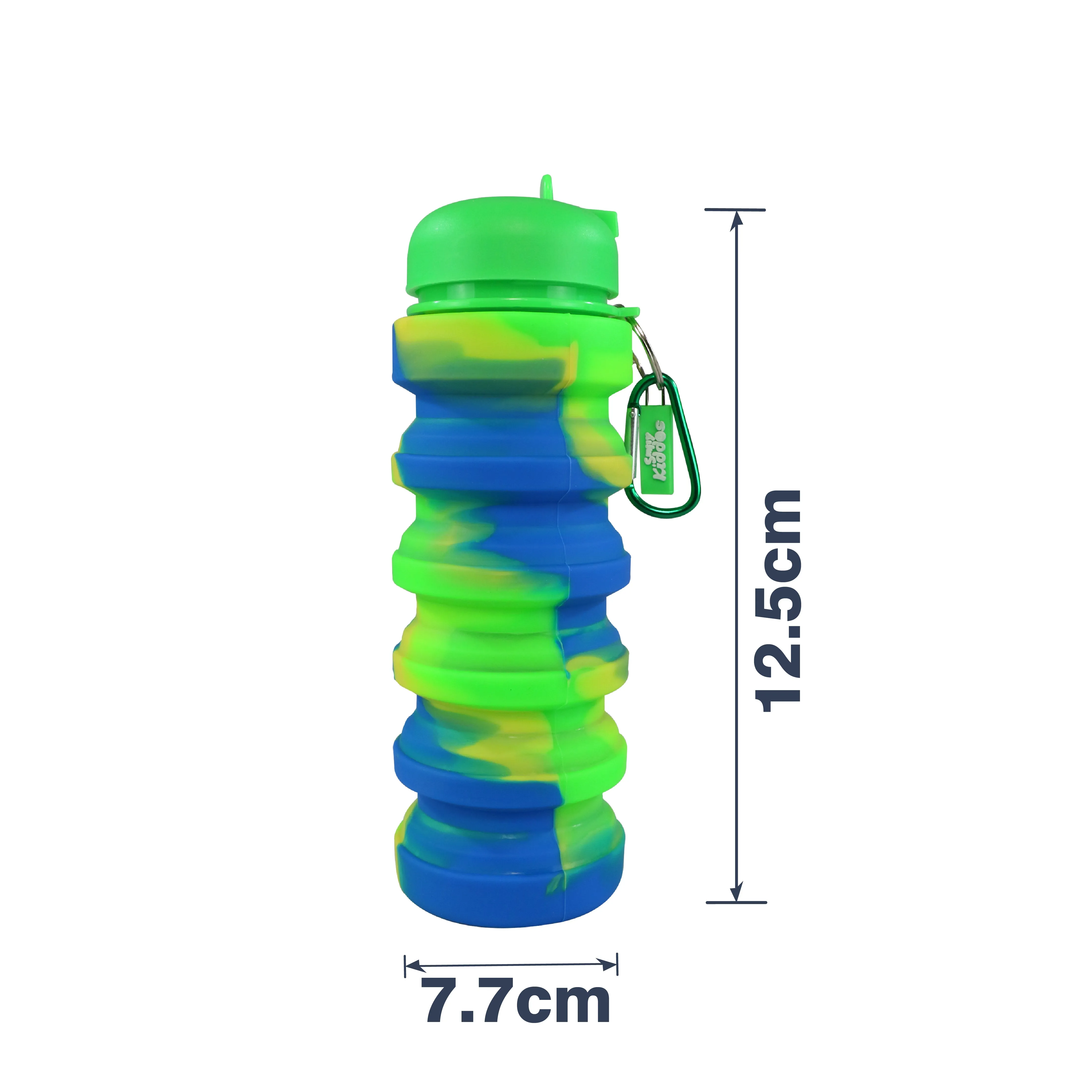 Smily Kiddos Silicone Expandable & Foldable Water Bottle Green